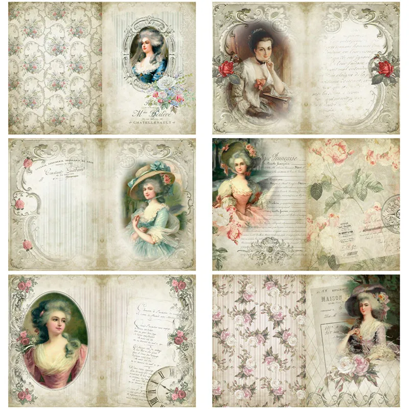 

Vintag Lady Stickers Junk Journal Diary Planner Card Scrapbooking Material Decorative DIY Craft Supplies Stickers