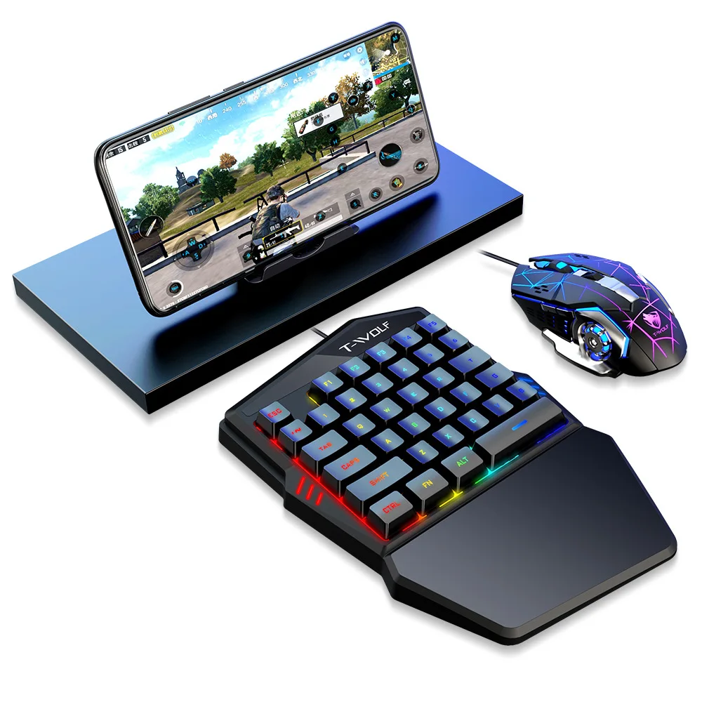 

TF950gaming Keyboard and Mouse Package One Hand Typing Mouse Dazzle
