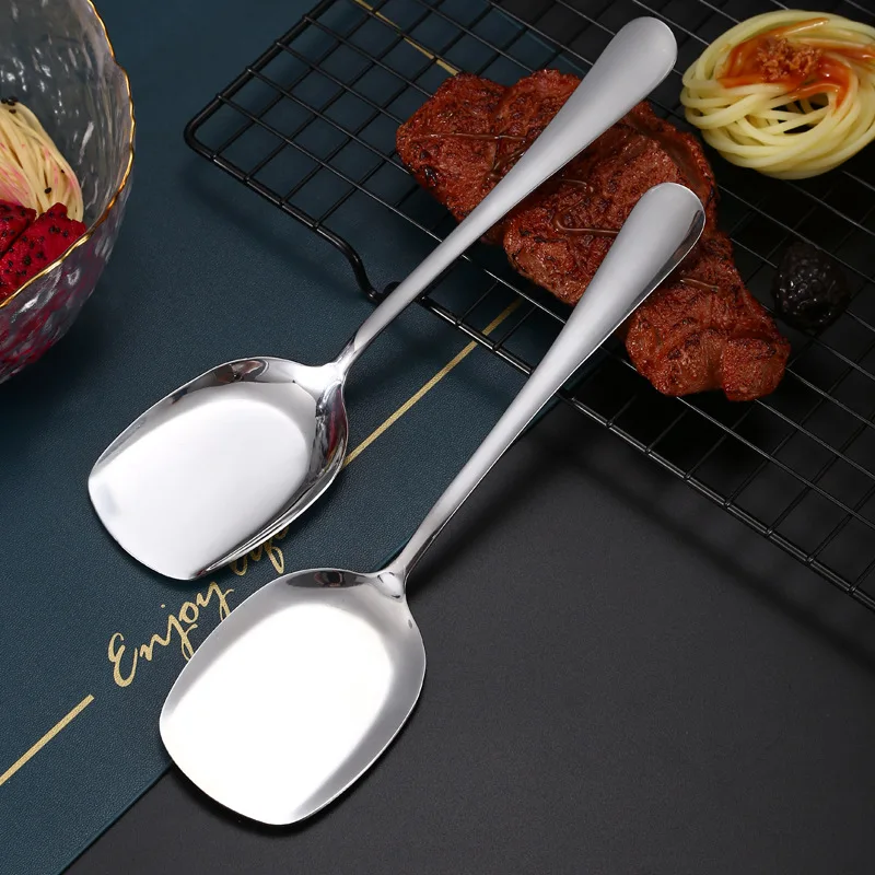 Japanese-style Large Serving Spoon Barbecue Spatula Creative Public Spoon Stainless Steel Spatula Household Hotel Tableware