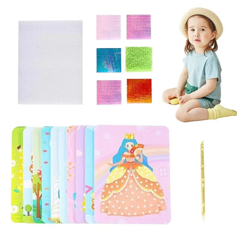

Poke Art Kits Kids DIY Poking And Painting Dress Educational Toys Creative Puzzle Puncture Painting DIY Kit For Girls Gift For