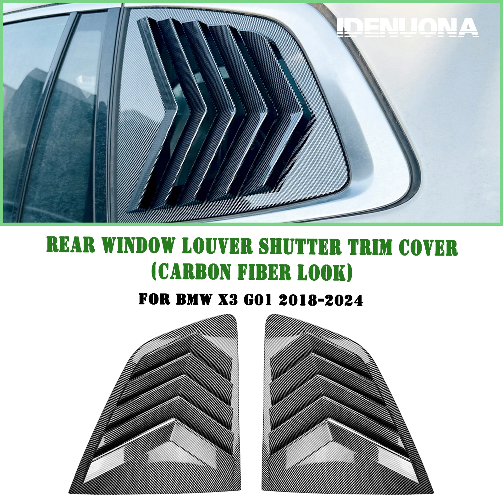 Для BMW X3 G01 2018-2024 заднее окно боковая жалюзи накладка из углеродного