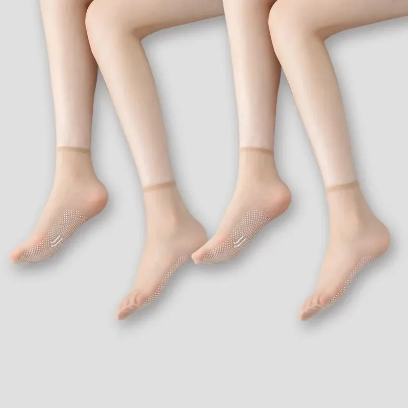 10 Pairs Women Transparent Summer Thin Anti-Slip Socks Set Cool Breathable Ladies Kawaii Silk Socks Set For Women wholesale