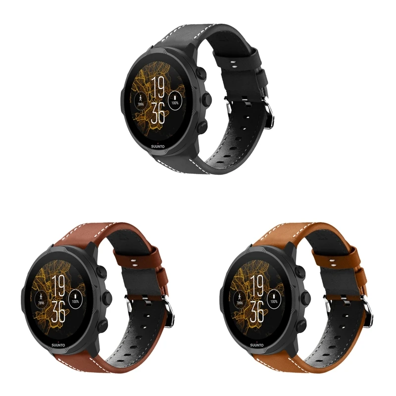 

Leather Strap for Suunto7/9/9 Baro Waterproof Bracelet Durable for Smart Watch Fashion Band Belt Sport Wristband