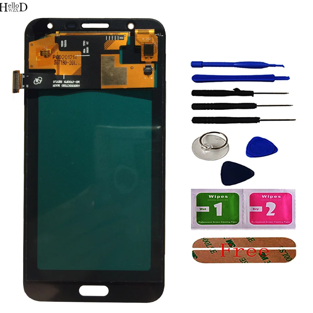 tft phone lcd display for samsung galaxy j7 2015 j700 sm j700f j700h j700m j700hds touch digitizer panel screen assembly tools free global shipping