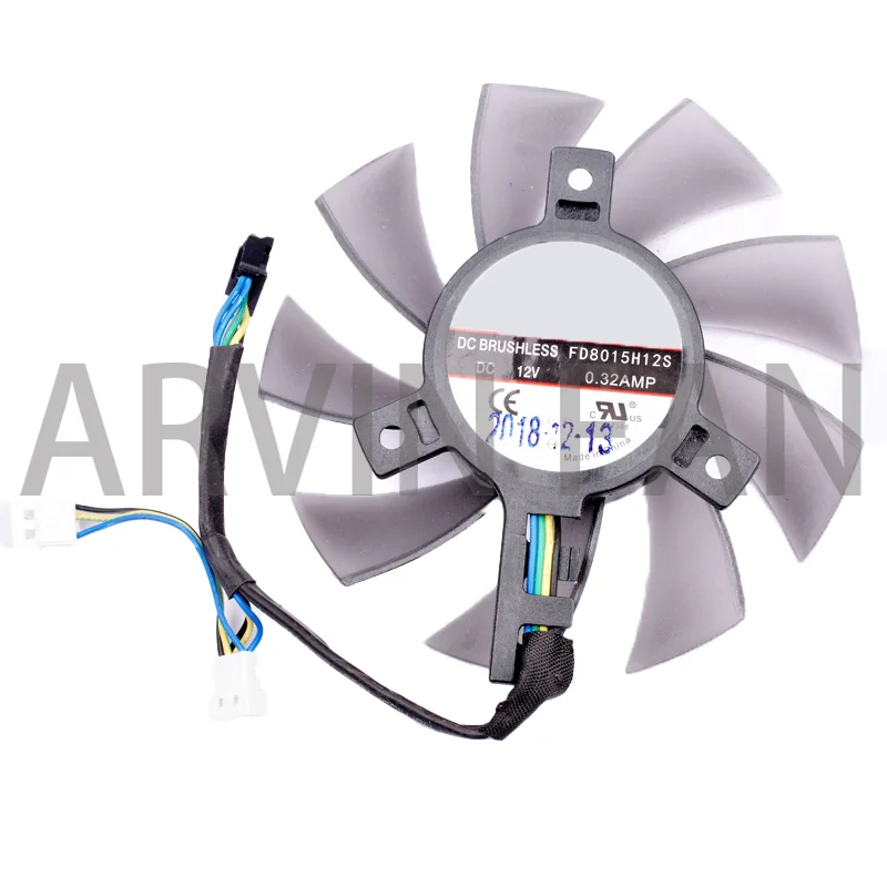 Новый оригинальный FD8015H12S 12 В 0.32a диаметр 75 мм Монтажное отверстие 39 мм 4 линии сапфировый AMD графический вентилятор охлаждения
