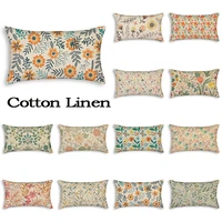 vintage flower sofa pillow cover cotton linen 30x50cm pillow case natutal floral cushion cover colorful plant pillowcase decor