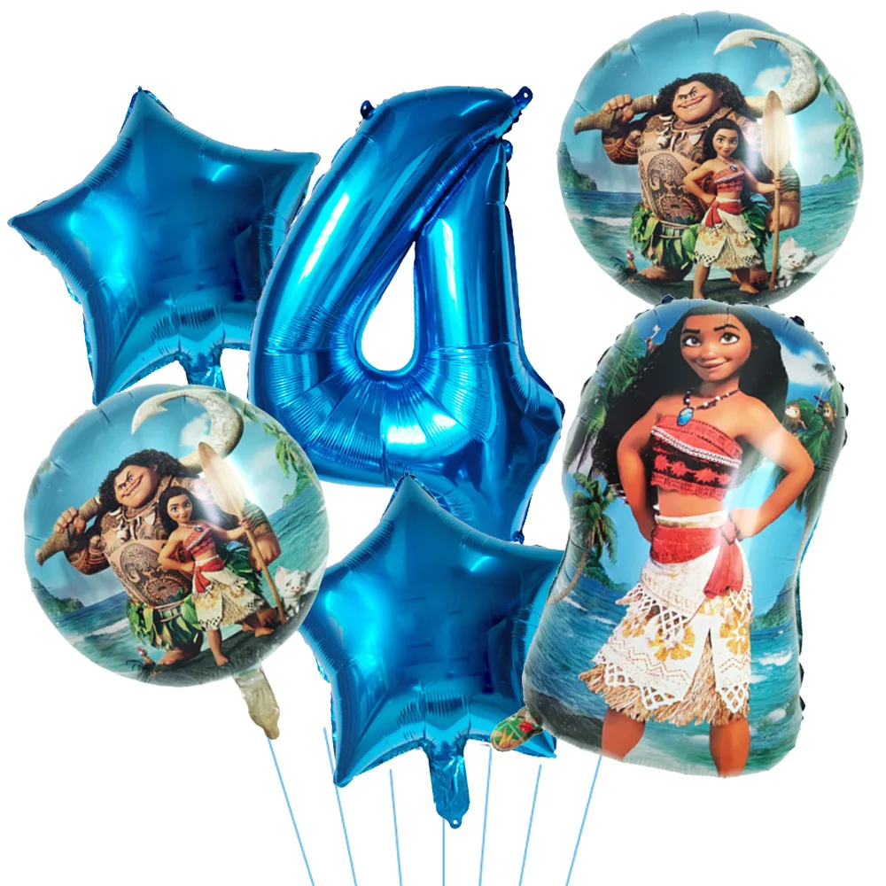 

6 шт. воздушных шаров Disney Moana синего цвета