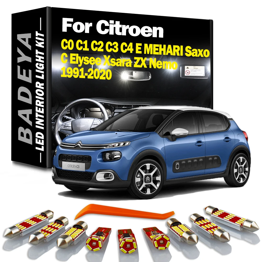 BADEYA Canbus светодиодные лампы внутреннего освещения комплект для Citroen C0 C1 C2 C3 C4 E MEHARI