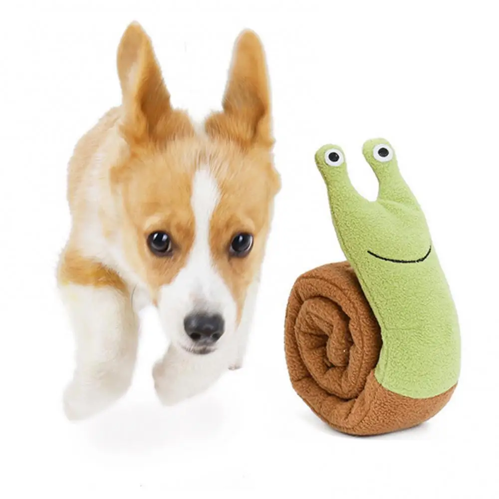 

Pet Supply Plush Durable Toy Bite Resistant Interactive Snail Shape Doll Molar Teeth Fleece Green Snail Sleep Pillow