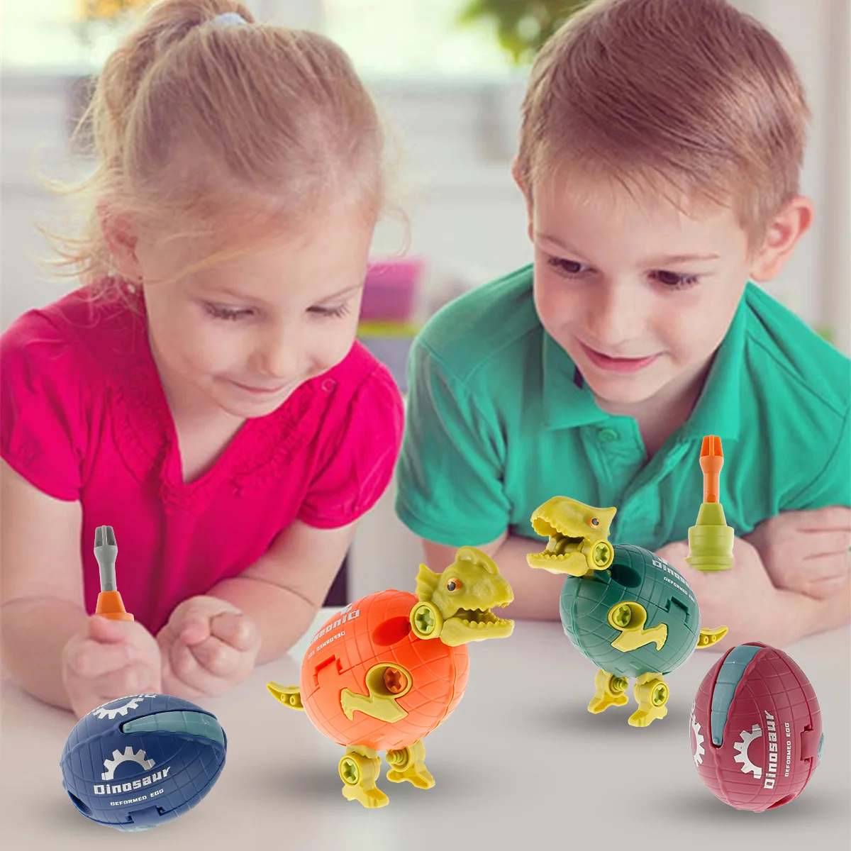 

Take Apart Dinosaur Egg Toys Plastic Dinosaur Egg Transformation Toy with Manual Screwdriver Early Educational DIY Assembly