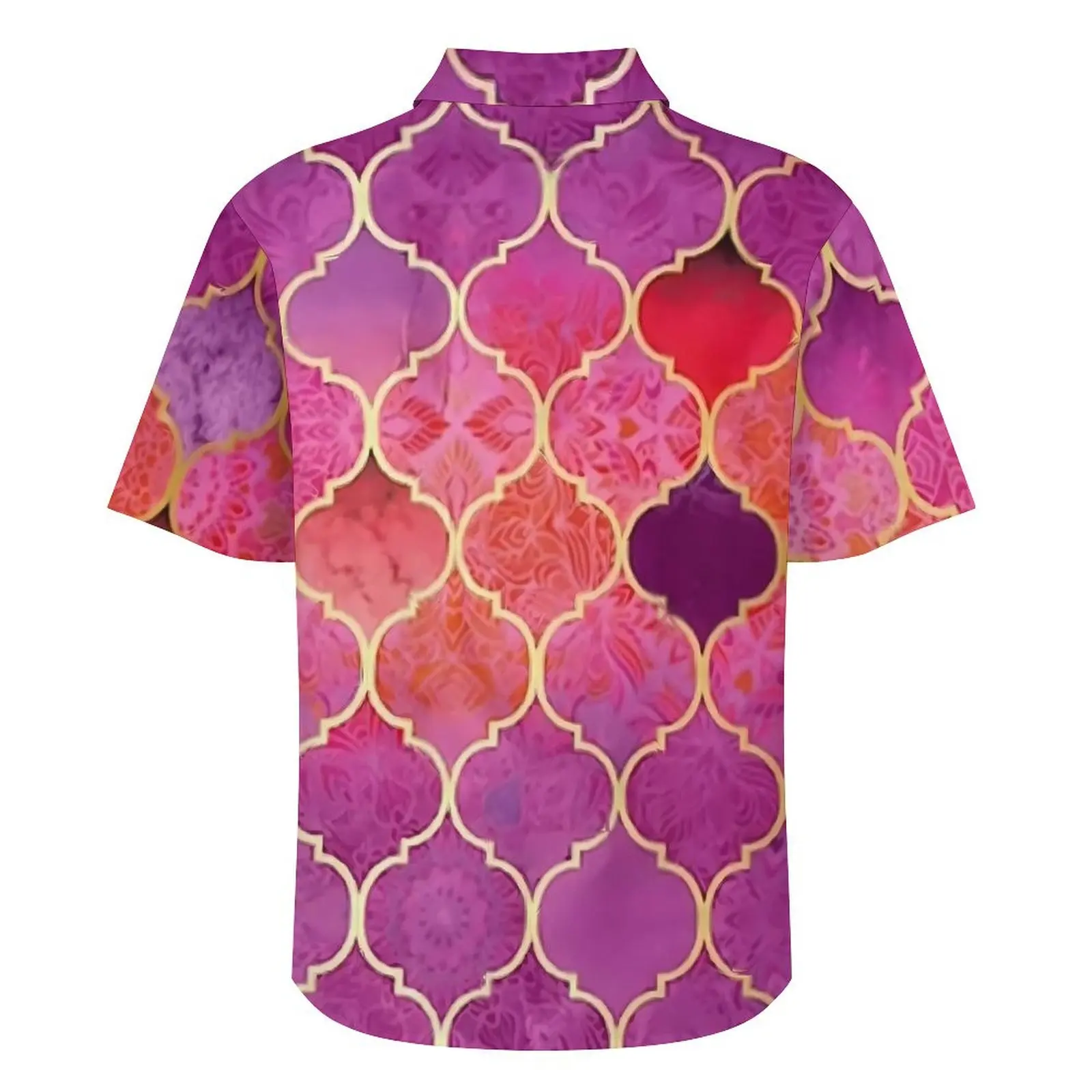 Розовая пляжная рубашка с эффектом омбре мужские Элегантные повседневные