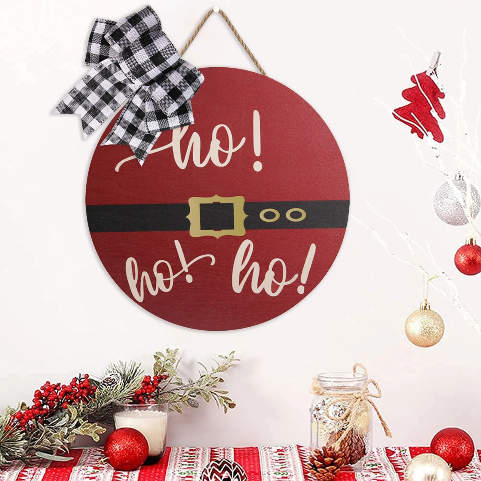 Рождественский деревянный венок подвесной знак круговой пляжный дом настенные