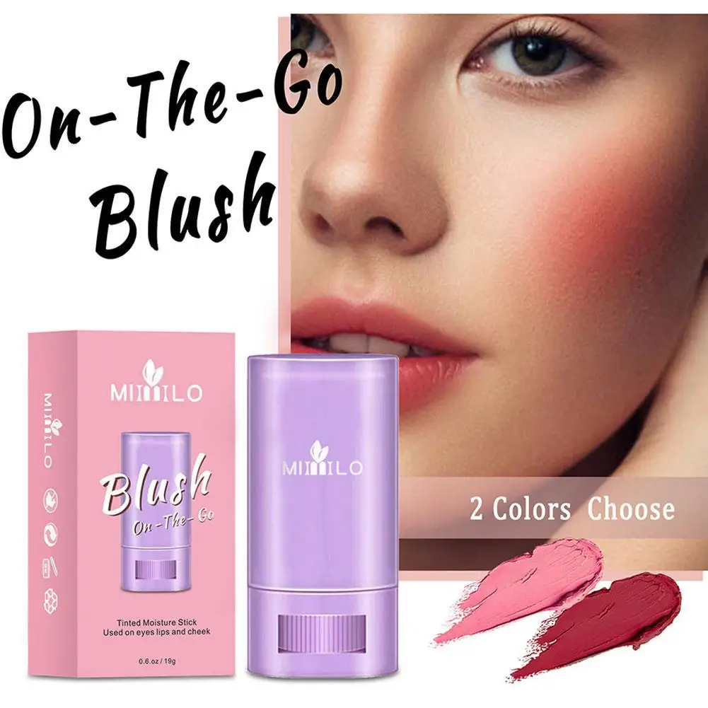 

Waterproof Facial Blush Stick Natural Cheek Rouge 2 Colors Silky Smooth Cheek Tint Cream Blusher Blush Stick Face Makeup Blusher