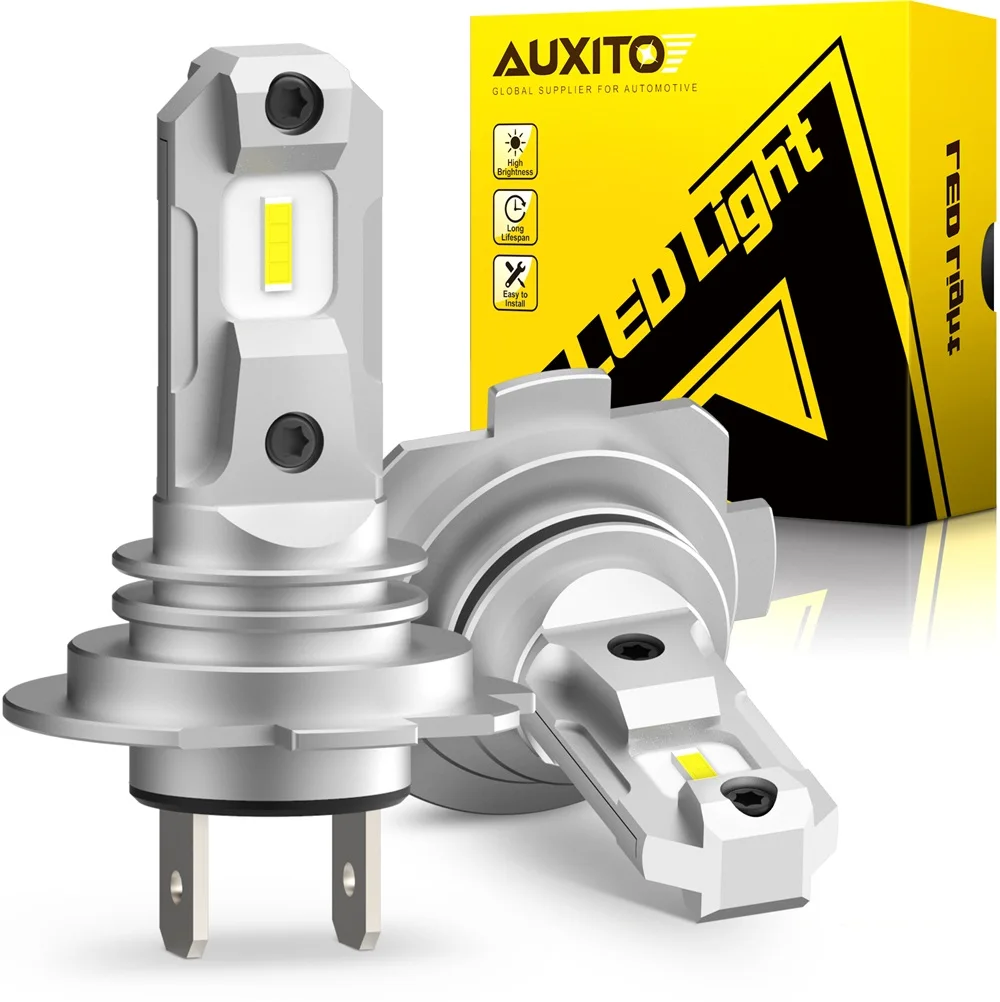 AUXITO 2x Fanless H7 LED Lights 1:1 Mini Size Head Lamp Wireless 12000LM CSP LED Chips H7 Car LED Headlight Bulb 6500K White 12V AUXITO 2x Fanless H7 LED Lights 1:1 Mini Size Head Lamp Wireless 12000LM CSP LED Chips H7 Car LED Headlight Bulb 6500K White 12V