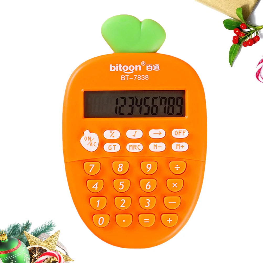 

Calculator Pocket Office Cute Kids Portable Electronic School Carrot Size Mini Student Cartoon Handheld Kawaii Financial Desktop