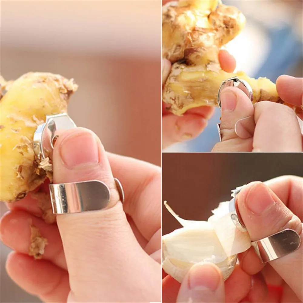 

1 PC Practical Garlic Ginger Peeling Chestnut Cutter Peeler Tools Silver Stainless Steel For Kitchen Gadget Widely Applicant