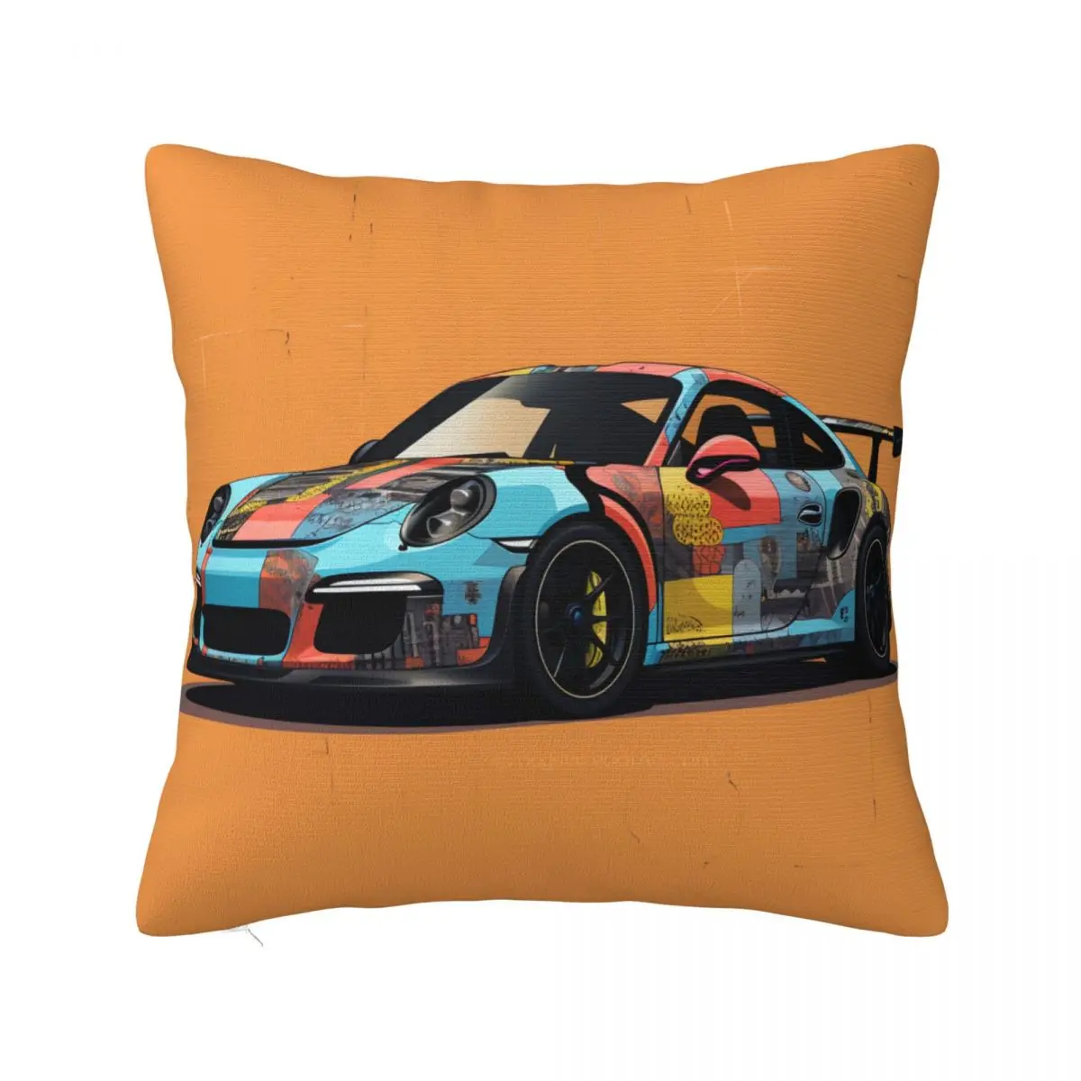 

Classic Sports Car Pillow Case Simplified Form Graffiti Summer Soft Pillowcase Polyester Car Zipper Cover