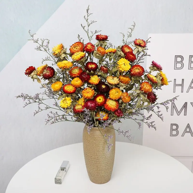 

Natural Daisy Chrysanthemum Bouquet Artificial Flowers Dried Flower High Quality Bride Bouquet Wedding Fake Flower Home Decor