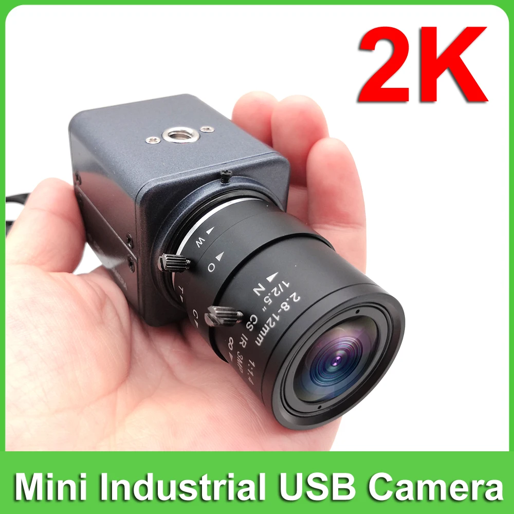 NEOCoolcam 2K High Speed 30fps Industrial USB Mini Webcam 2.8-12mm Varifocal CS Lens Full HD 4MP PC Video Camera Support UVC OTG
