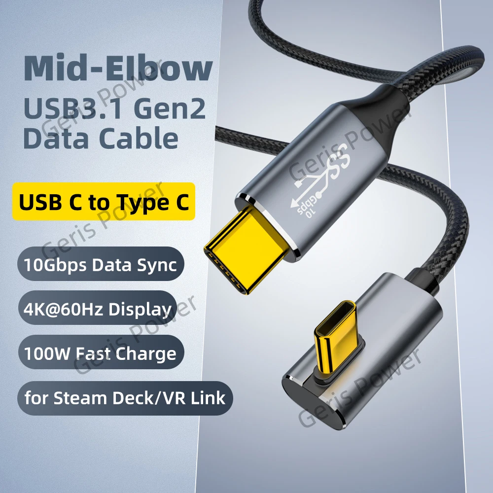 Кабель Usb 3.1 Gen 2 Type C — 100 Вт Pd Быстрая Зарядка 10 Гбит/с