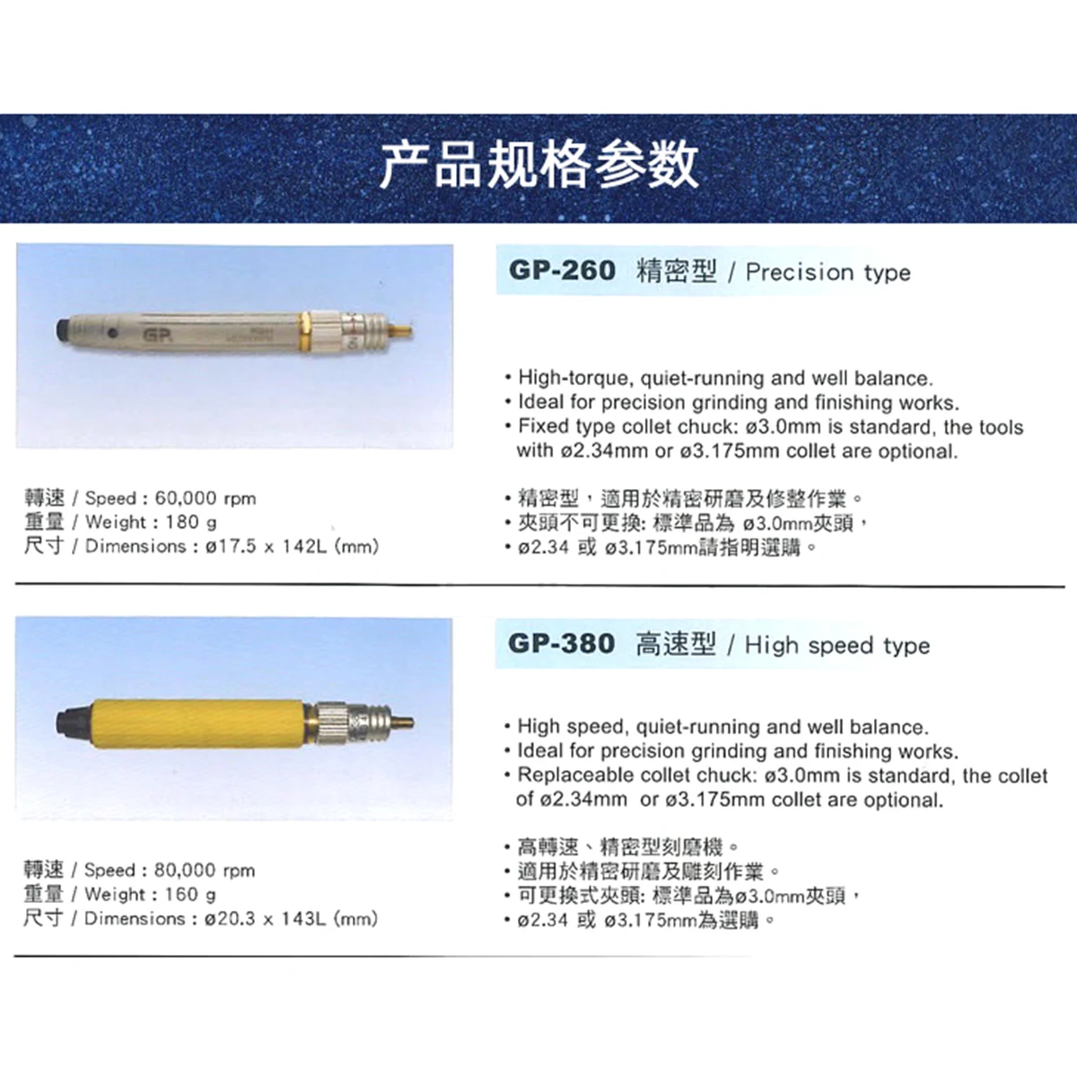 Besdia GP-380 пневматическая гравировальная мельница 80000 об/мин мини металлическая