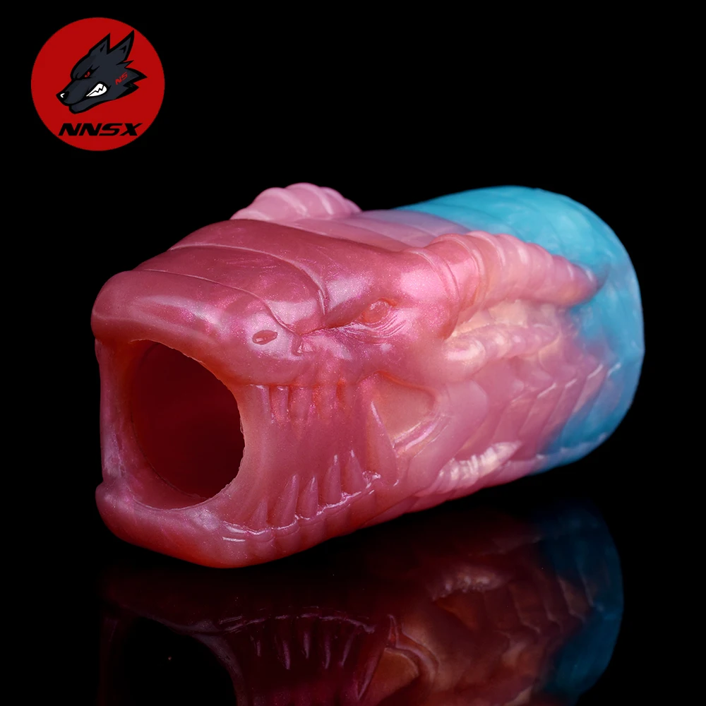 

NNSX Super Soft Silicone Dragon Dildo Penis Extender Sleeve Vagina Stimulate Cock Delayed Ejaculation Hollow Sex Toy for Men