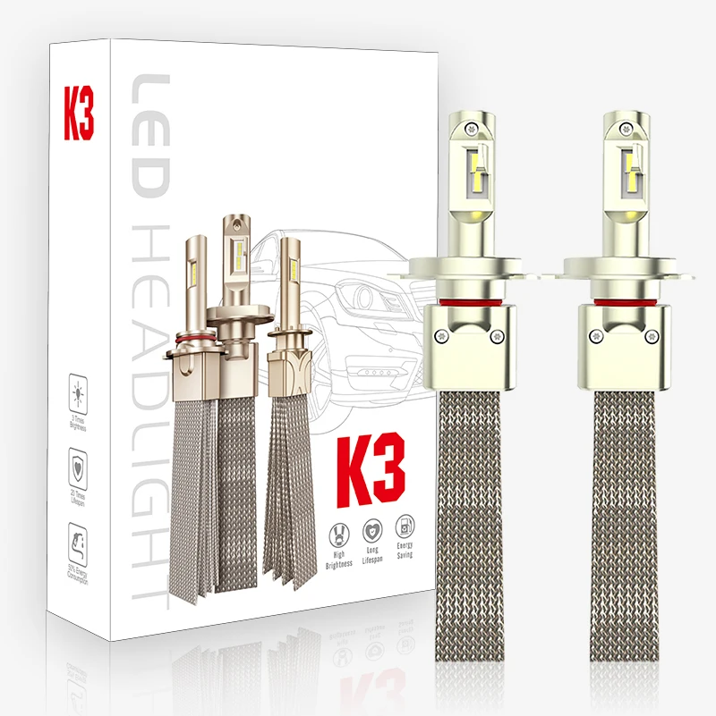 K3 плетеная ультра яркая лампа для автомобильных фар H1 H3 H4 H7 H11 H13 9004 9005 9006 9007