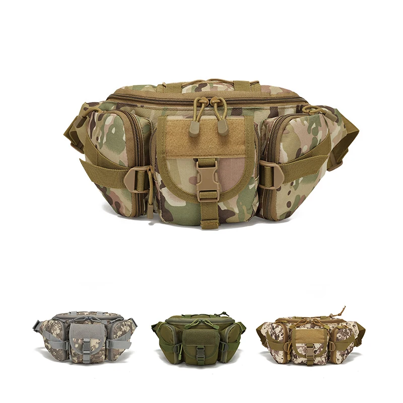 Hot Sell Tactical Molle Pouch Belt Waist Outdoor Sprots Hiking Camouflage Fishing Belt Bum Waist Bag Fanny Pack