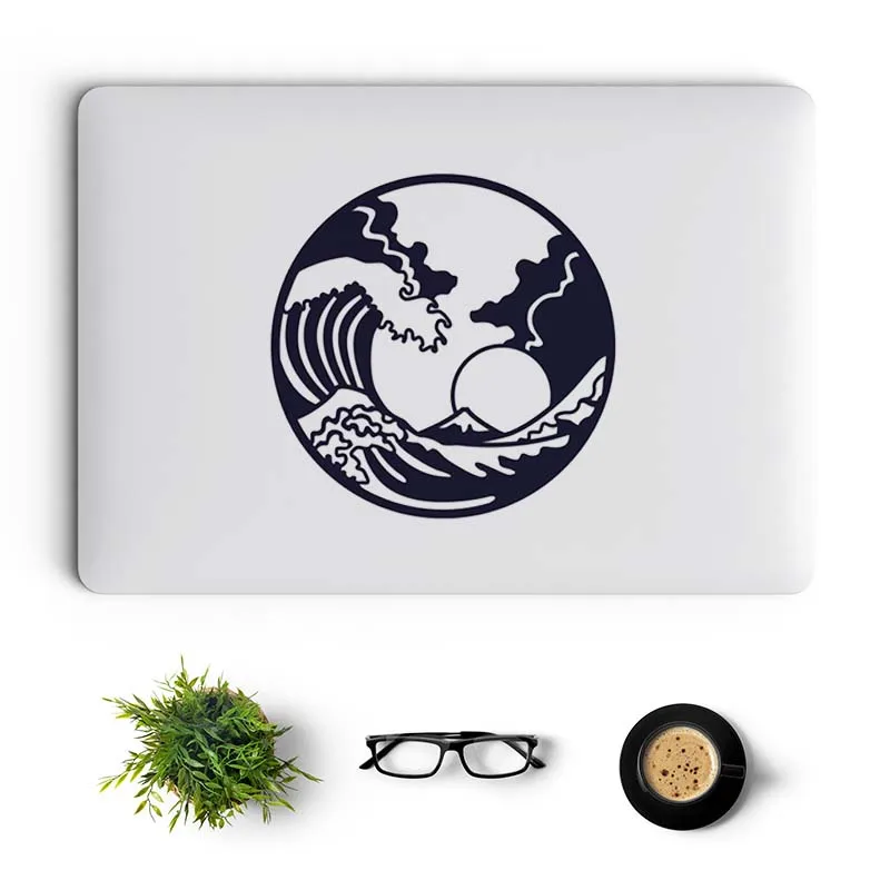 Японская виниловая наклейка для ноутбука Ukiyo-e Great Wave Art MacBook Air 13 Retina Pro 15 6 дюйма Mac