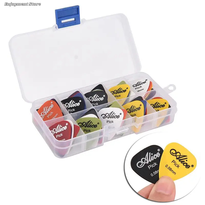 

50pcs/box Electric Guitar Picks Mix 0.58/0.71/0.81/0.96/1.2/1.5mm Thickness Boxed Guitar Accessories