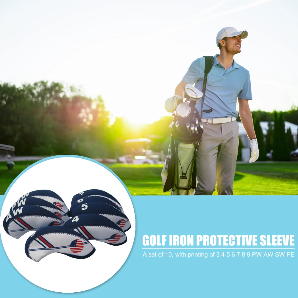 10 шт./компл. чехлы с железной головкой для гольф-клуба защитный чехол защитные на
