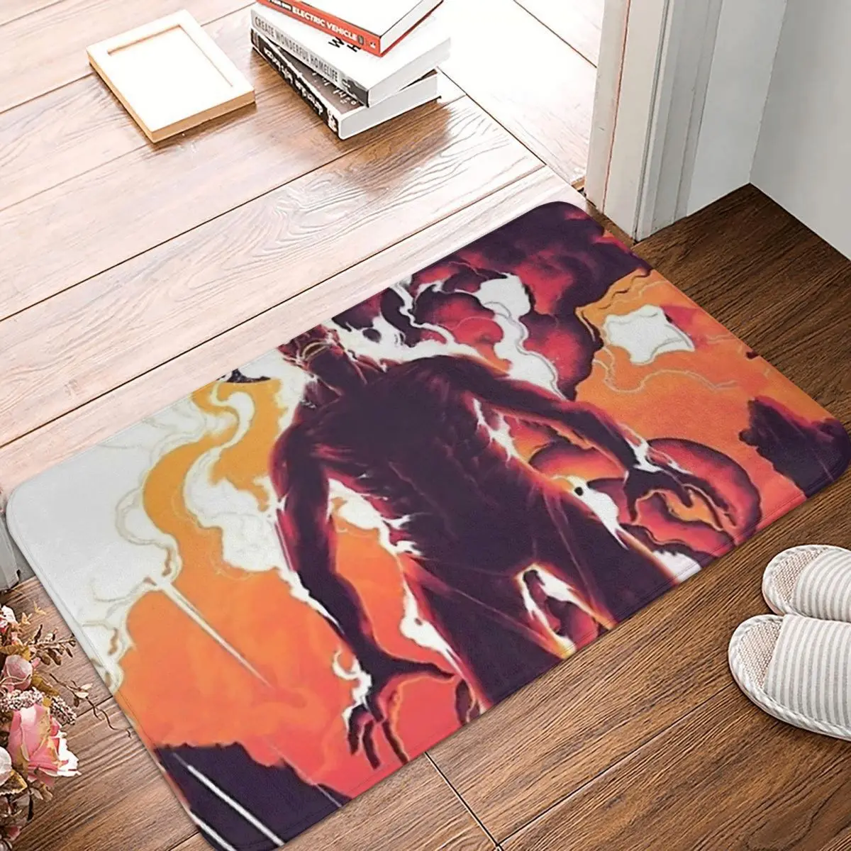 

Reiner Under Fire Bathroom Non-Slip Carpet Attack on Titan Anime Manga Living Room Mat Welcome Doormat Home Decoration Rug