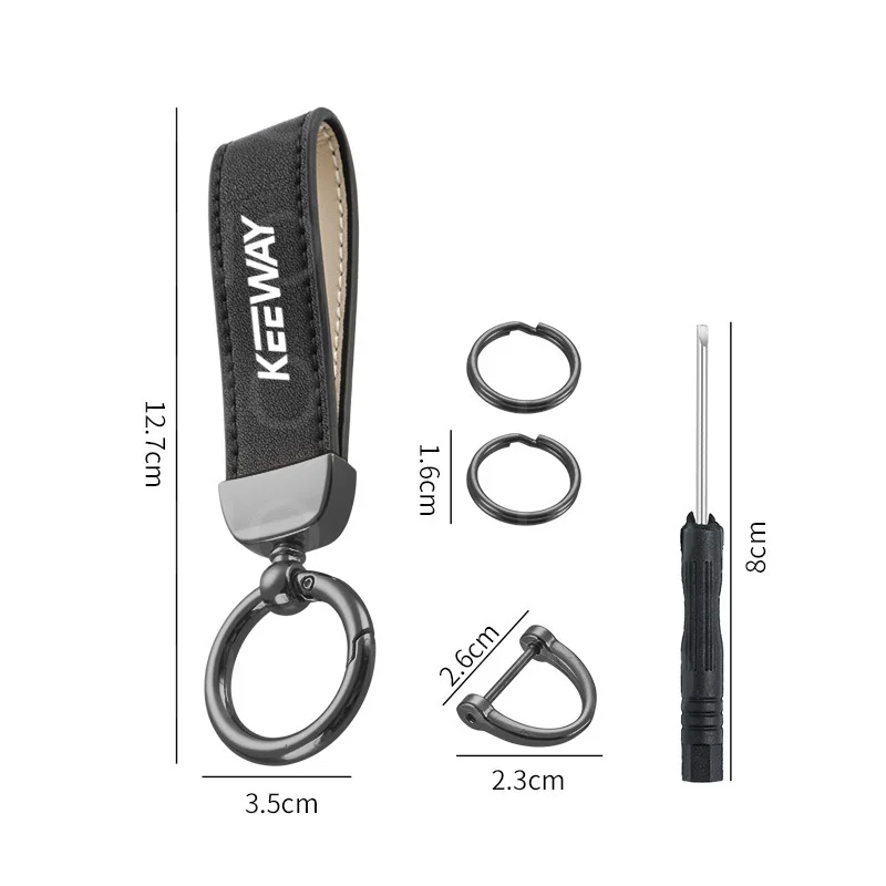 For Keeway Hurricane 50 Vieste 300 Zahara Cityblade K-Light Superlight RKR RKV RKF 125 RKS Motorcycle Leather Keychain Key Ring