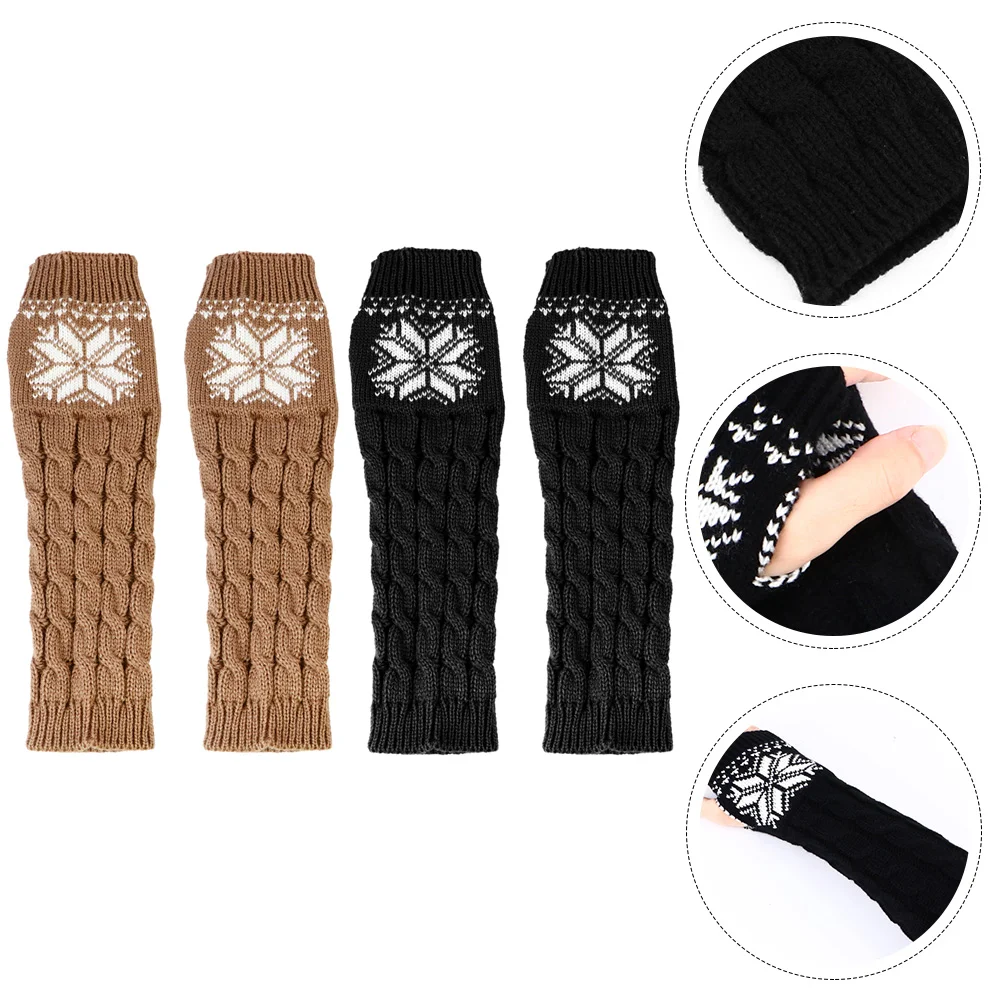

Arm Sleeves Covers Winter Gloves Warmerswarm Comfortable Supplies Christmas Half Finger Fingerless Cycling Elbow Protectors