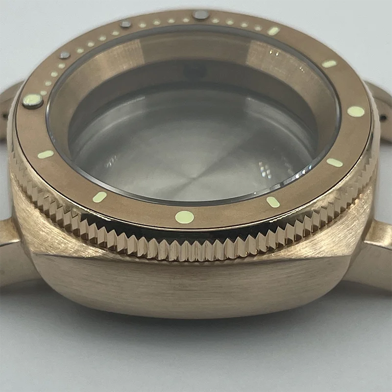 Watch Modify Parts Solid 42mm CUSN8 Bronze Material Watch Case Sapphire Glass Fit NH35/36 Automatic Movement enlarge