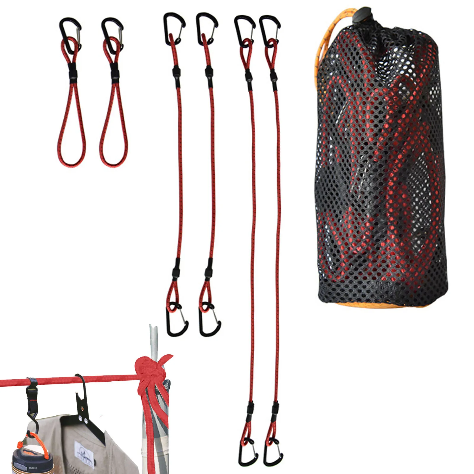 

Эластичный банджи-шнур с крючками, сверхпрочный водонепроницаемый, для защиты багажа, кемпинга, сада