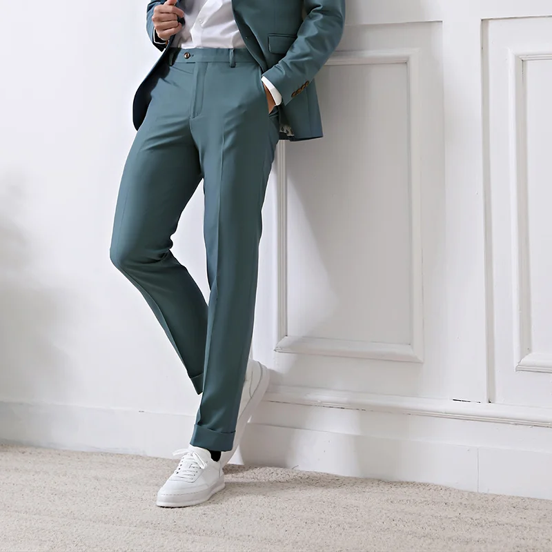 Оригинальные облегающие мужские брюки Themasee повседневные Стрейчевые прямые с