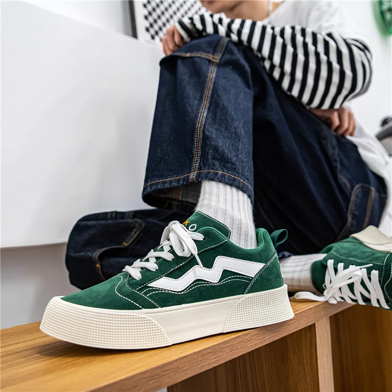 Summer Blue Classic Chunky Men's Skateboard Shoes Comfortable Lace-up Mens Sports Shoes Breathable Anti-slip Men Casual Sneakers