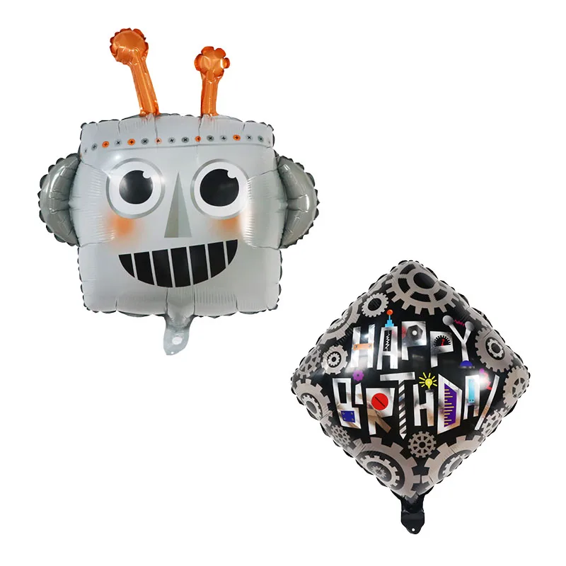 

10/20/50Pcs Cartoon Robot Head Balloon Square Mechanical Gear Globo Children Birthday Party Baby Shower Decoration Kid Toy Gift