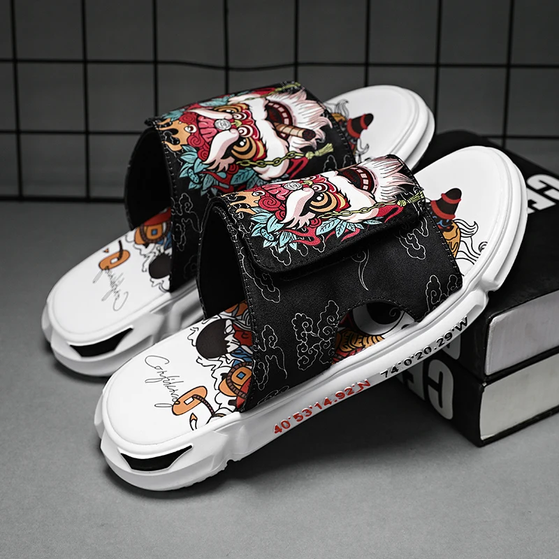 Шлепанцы мужские Нескользящие удобные мягкие сандалии на толстой подошве летняя