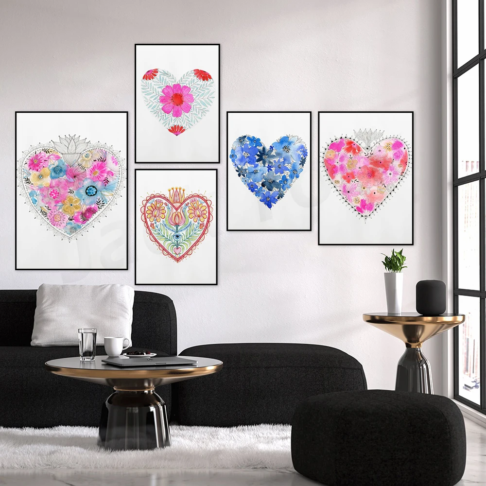 

Heart Poster, Heart Gift, Heart Print, Gift for Girlfriend, Love Heart, Heart Illustration, Milagros Heart, Mexican Heart