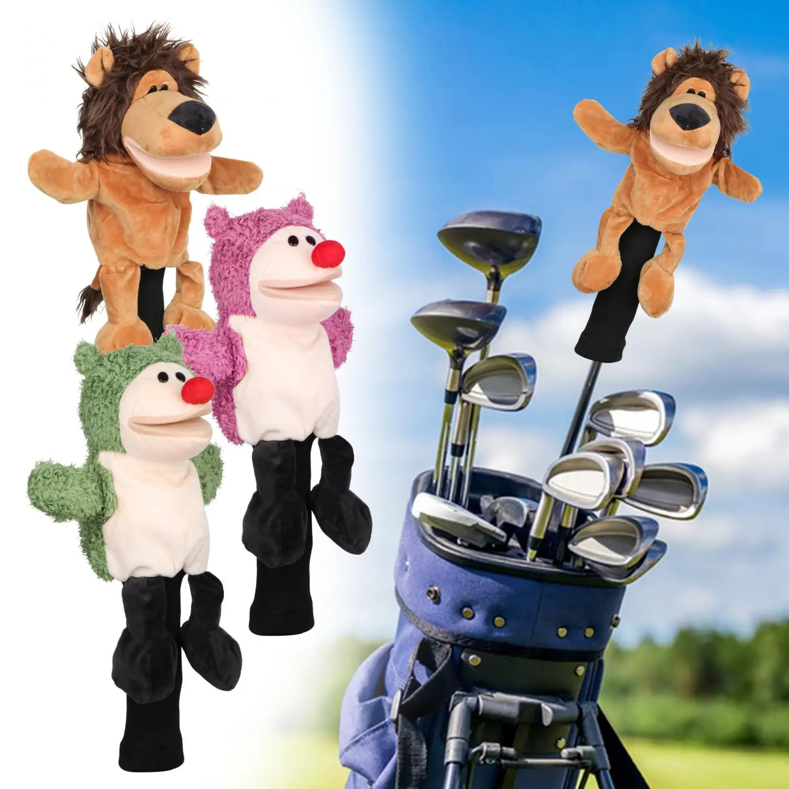 

Чехол на голову для гольф-клуба, деревянный чехол для гольфа, милая мультяшная прочная защита для гольфа, аксессуары для игры на открытом воздухе, подарок для взрослых