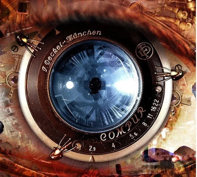 Стимпанк фантазийное искусство абстрактные механические глаза Радужный орган