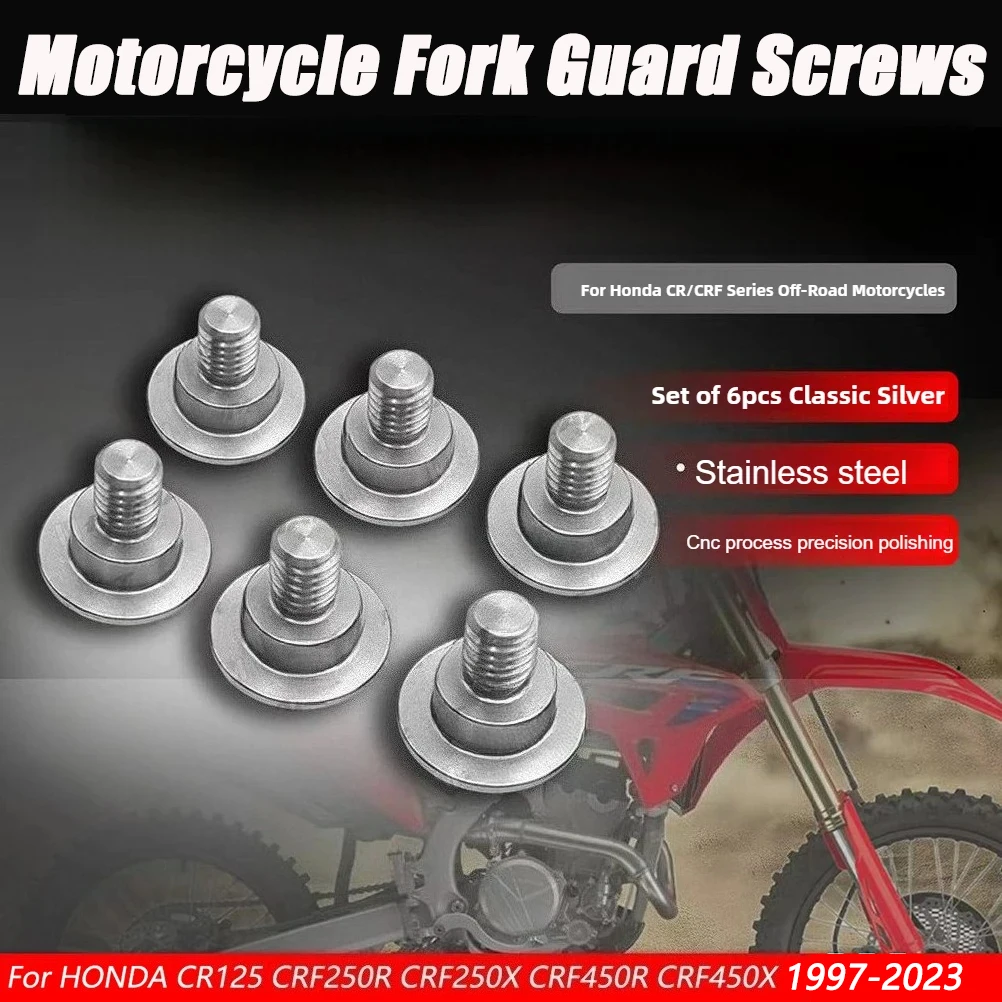 

Винты для мотоцикла, защитный болт вилки M6, передний болт из нержавеющей стали, гайка, крышка для HONDA CRF250R CRF250X CRF450R CRF450X