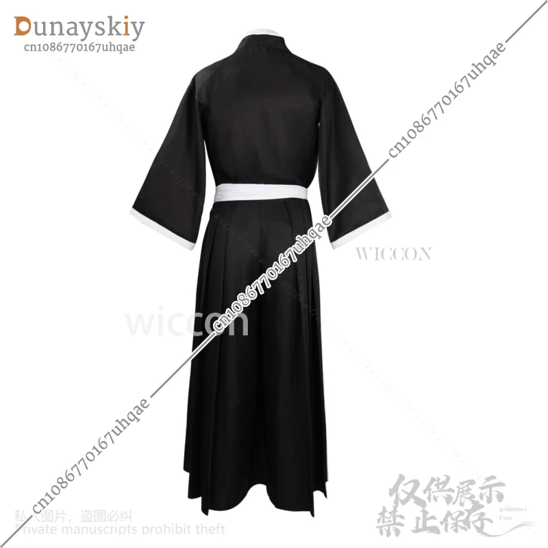 Аниме костюм Кучики Рукия косплей японское черное кимоно униформа парики Cos для