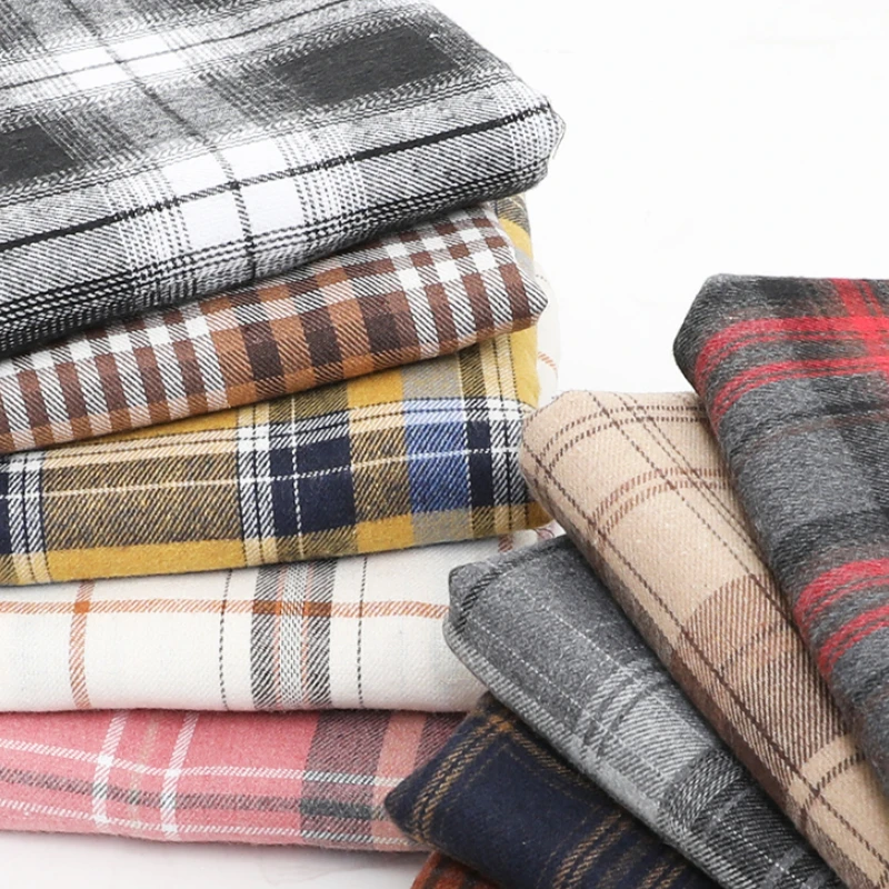 

Yarn-dyed Brushed Plaid Fabric Autumn Winter Diy Skirt Jacket Pants Shirt Apparel Photography Background Cloth for Sewing Design