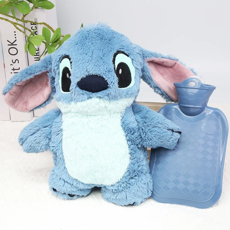 Фото Disney Stitch аниме зимняя очень большая плюшевая бутылка для горячей воды женская домашняя грелка для рук праздничный подарок для девушки №2