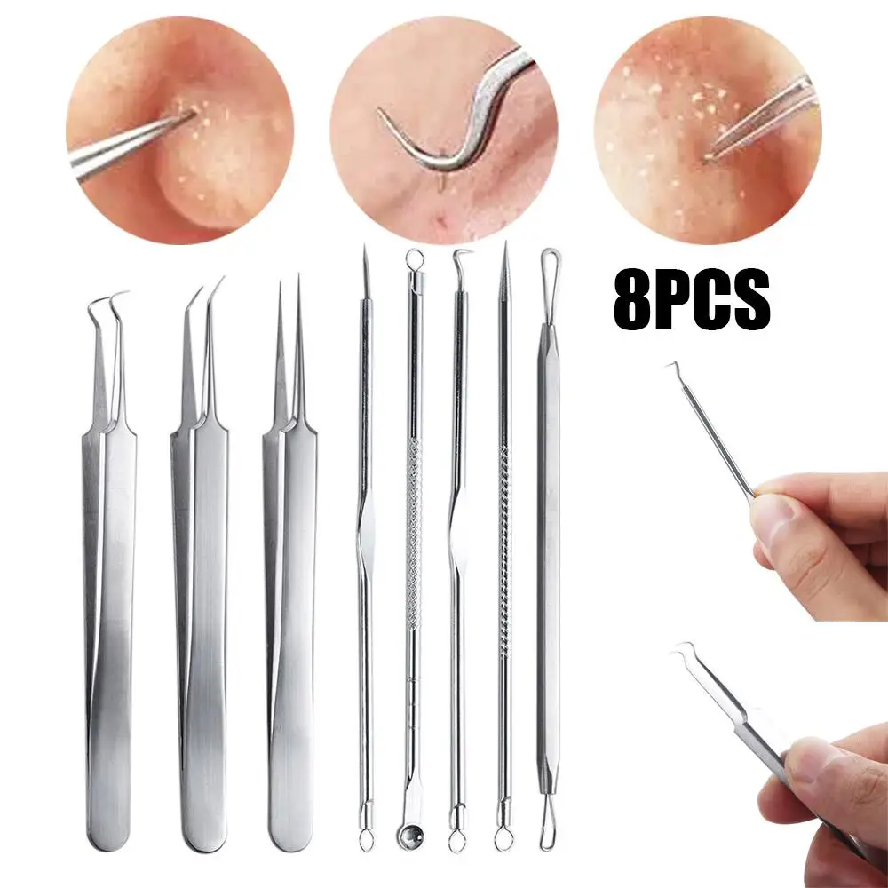 

Acne Pimple Extractor Stainless Steel Makeup Tool Tweezer Skin Care Tool Kit Blackhead Removing Face Care Tool Pimple Removing