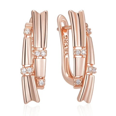 Серьги-капельки Kinel Hot 585 розового золота