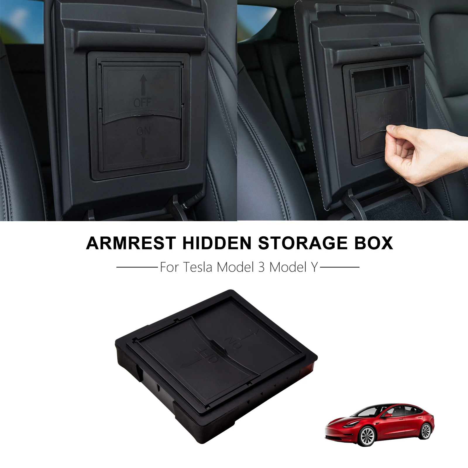 

Органайзер для центральной консоли, подлокотник, скрытый ящик для хранения для 21 Tesla Model 3 3Y, автомобильный аксессуар, автомобильный подлокот...